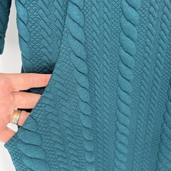 Sharagano Teal Cable Scuba Dress Size 8 - Picture 4 of 9